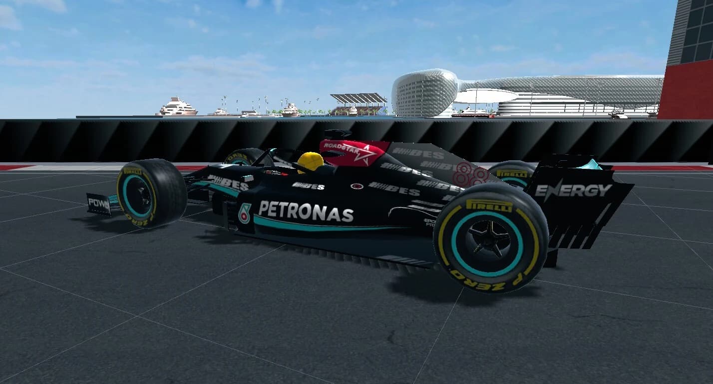 Formula 1 car game environment view from ArtStation