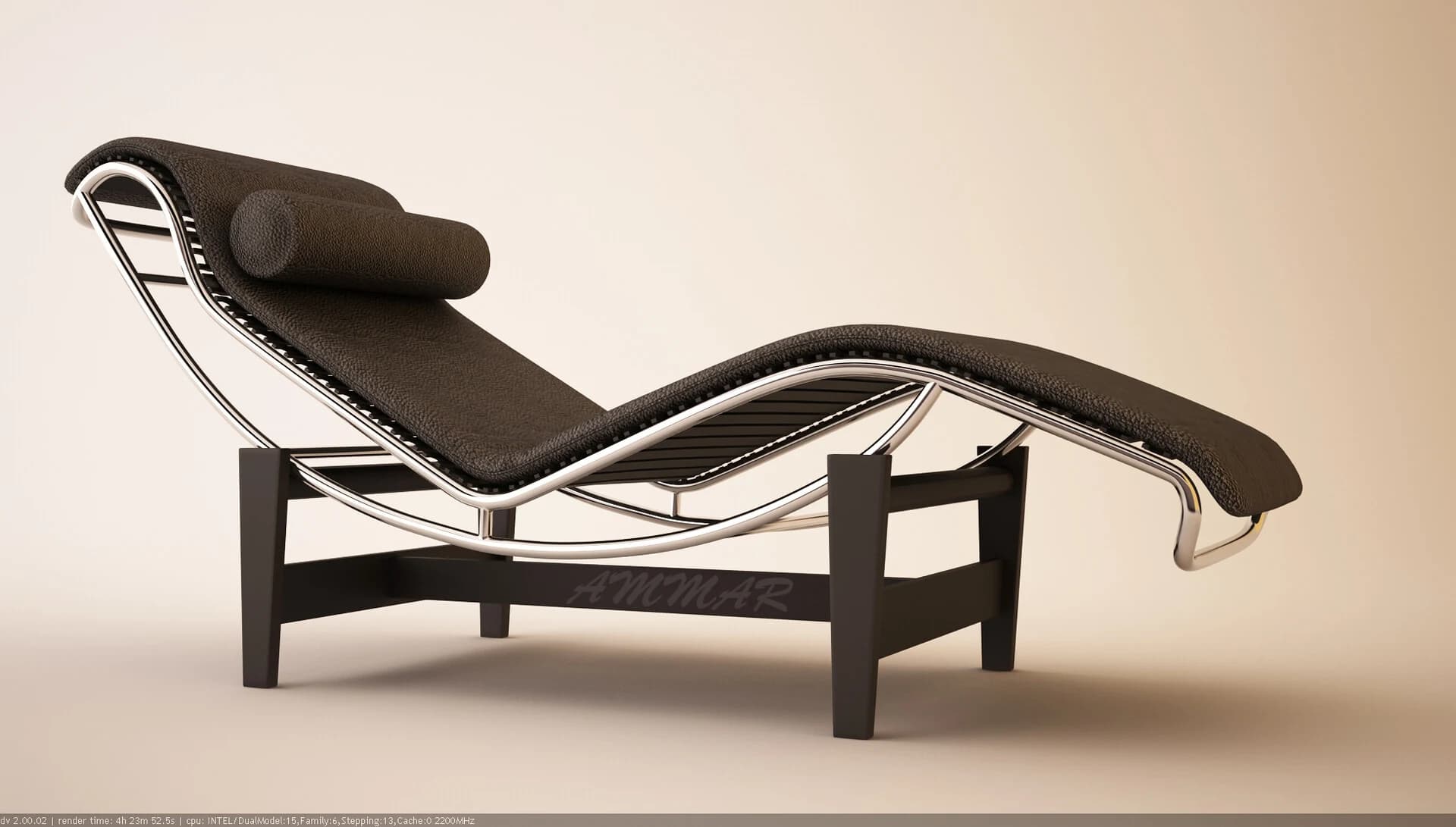 Photoreal leather chair render from ArtStation