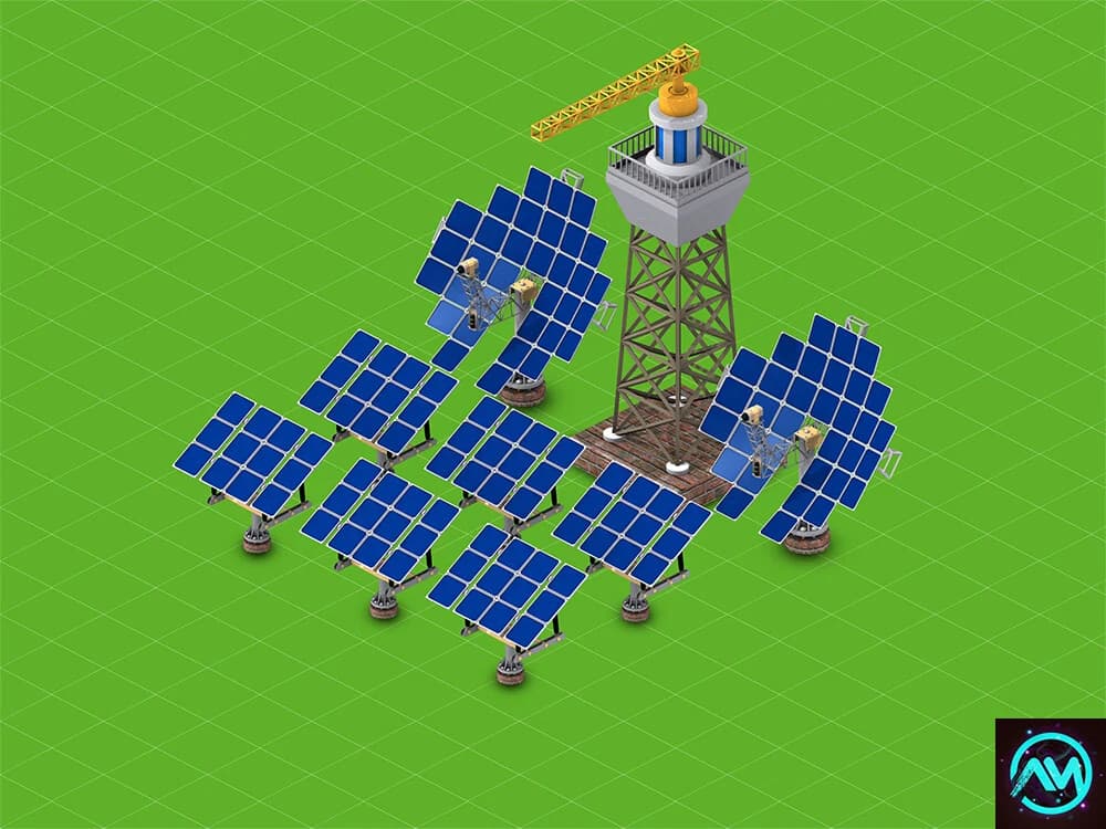 Solar panel asset artwork from ArtStation